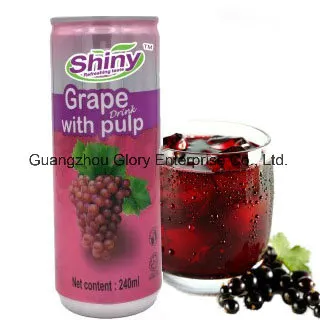 240ml Shiny Brand&Nbsp; Natural Fruit Floating Grape Juice with 10% Real Pulp