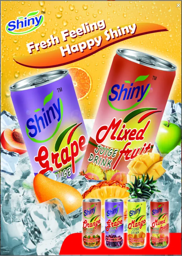 240ml Shiny Brand&Nbsp; Natural Fruit Floating Grape Juice with 10% Real Pulp