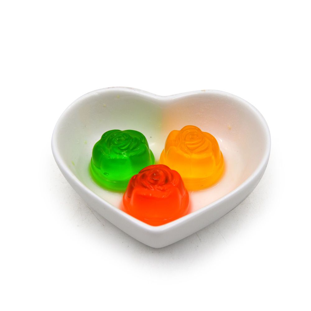 70g Sweet Fruity Colorful Halal Confectionery Heart Jelly Pudding