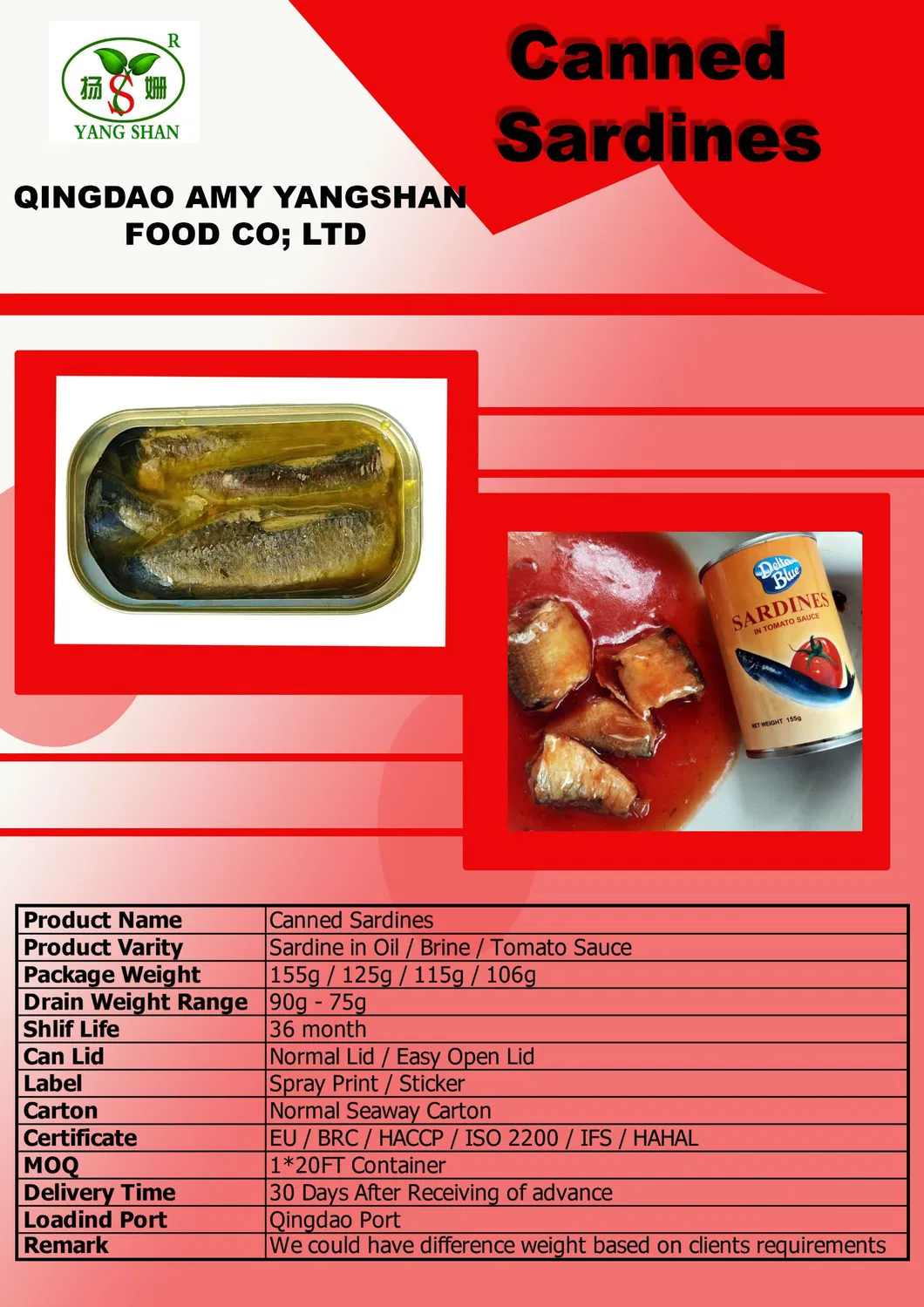Best Fresh Quality Made From Factory Canned Sardine in 125g