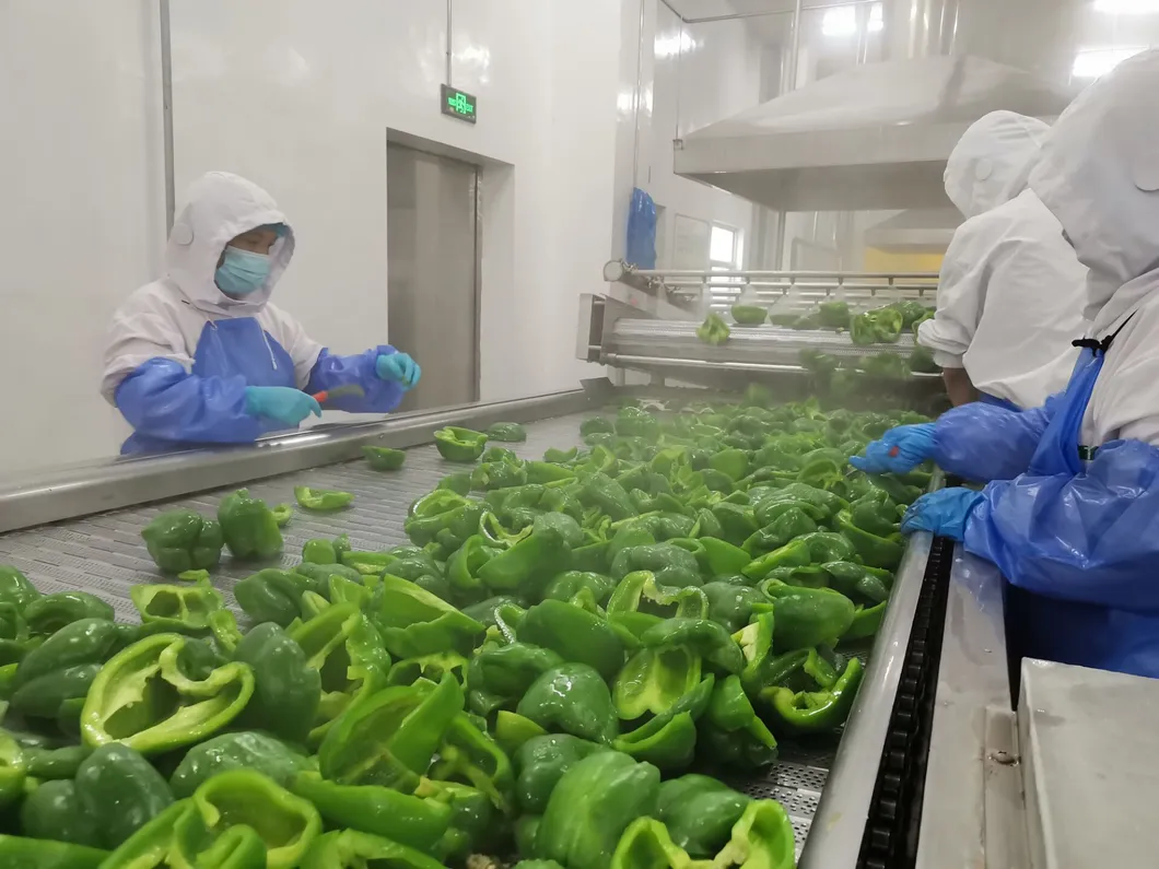 Factory for IQF Frozen Green Capsicum Strips From China Brc a Factory