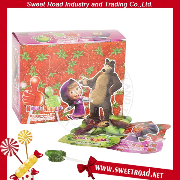 Hand Shape Sweeten Lollipop with Popping Candy Inside in Display Box