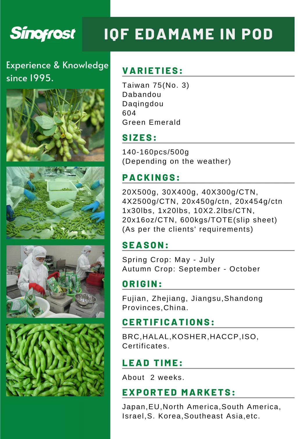 IQF Green Soybeans,Frozen Green Soybean,Frozen Green Soy Beans,Frozen Green Soy Bean,IQF Green Soybean,Frozen Soybeans,IQF Edamame,Frozen Edamame,Green Soybean