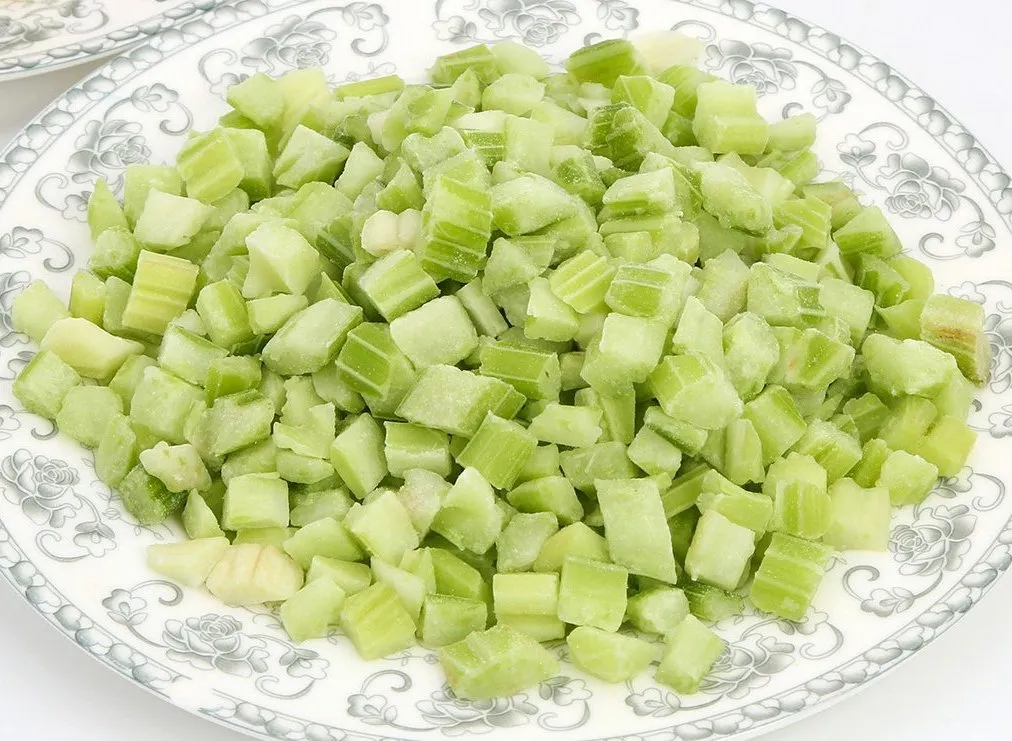Manufacturer of Frozen Vegetables, Shandong Fangxin Food, IQF Frozen Celery Dices, 10*10mm, Brc, FDA, Kosher, HACCP