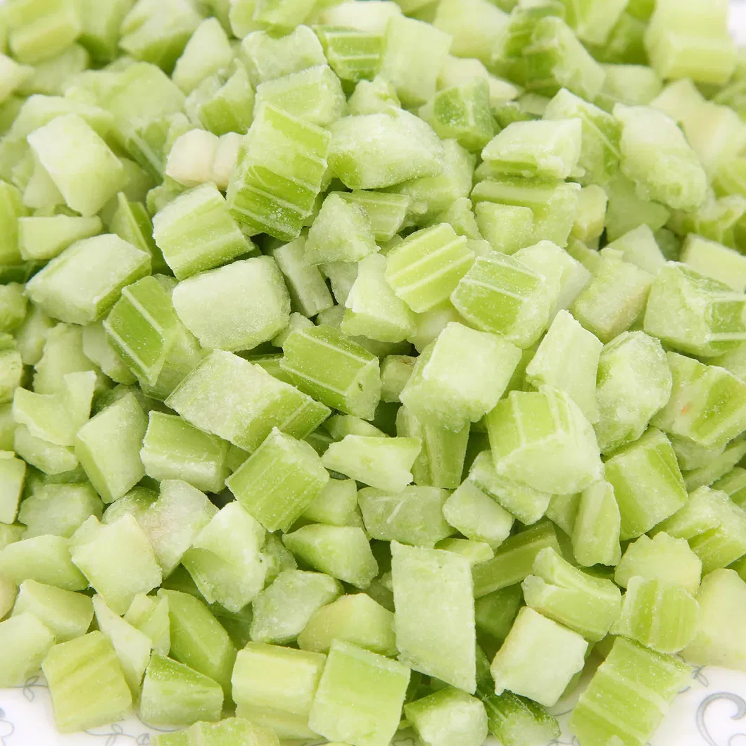 Manufacturer of Frozen Vegetables, Shandong Fangxin Food, IQF Frozen Celery Dices, 10*10mm, Brc, FDA, Kosher, HACCP