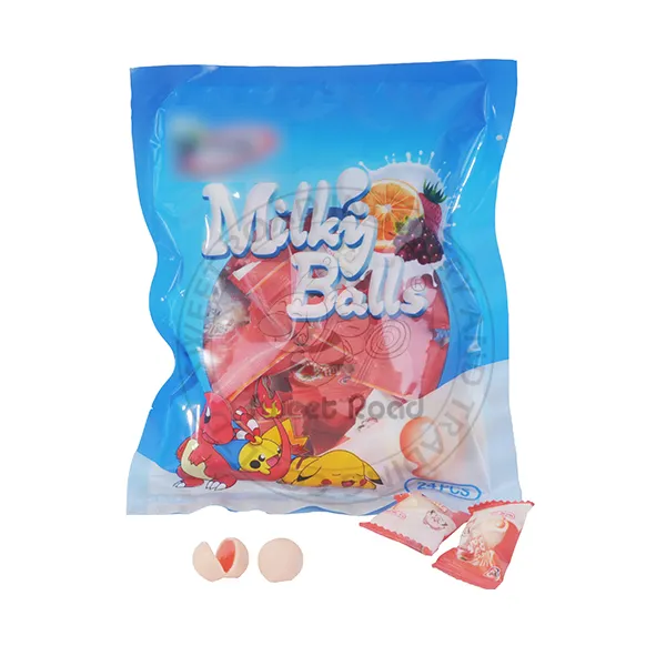 OEM Center Filled Milky Balls Chewy Candy