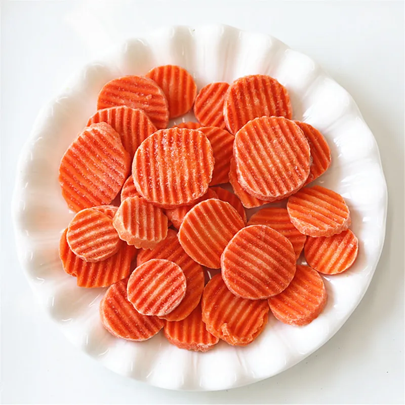 Sinocharm Brc a Approved 6-8mm IQF Carrot Crinkle Cut Frozen Carrot