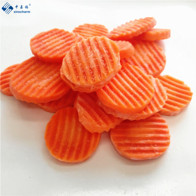 Sinocharm Brc a Approved 6-8mm IQF Carrot Crinkle Cut Frozen Carrot