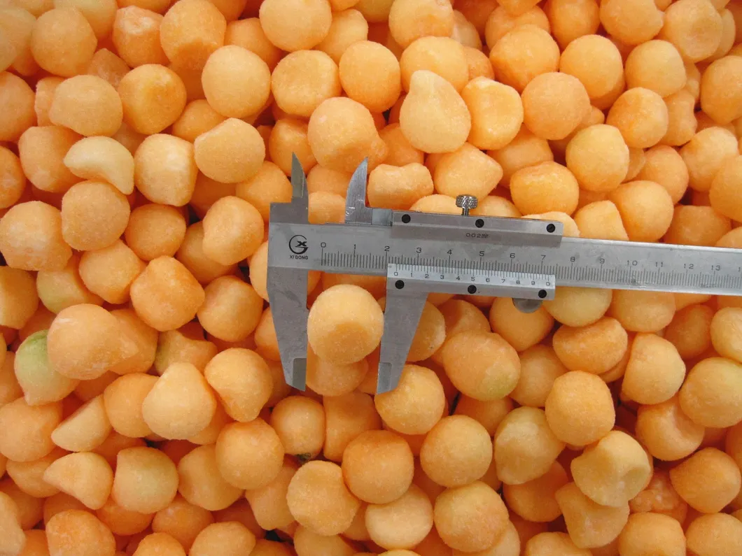 Sinocharm Brc a Approved IQF Cantaloupe Melon Balls Frozen Cantaloupe