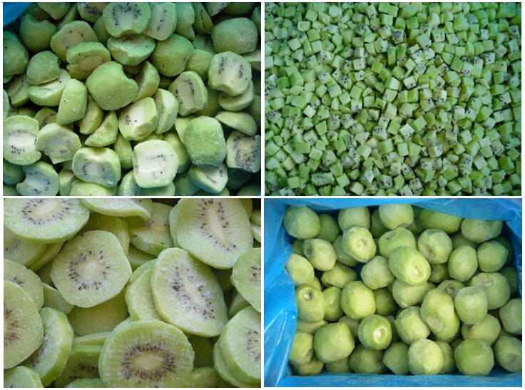 Sinocharm Brc a Approved IQF Kiwi Sliced Dice Frozen Kiwi Sliced Dice