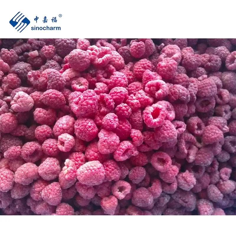 Sinocharm Sweet Dark Red Frozen Fuits IQF Raspberry Whole Frozen Raspberry with Brc