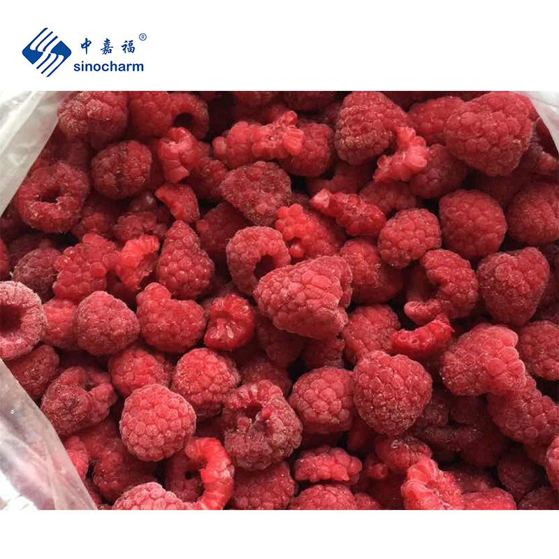 Sinocharm Sweet Dark Red Frozen Fuits IQF Raspberry Whole Frozen Raspberry with Brc