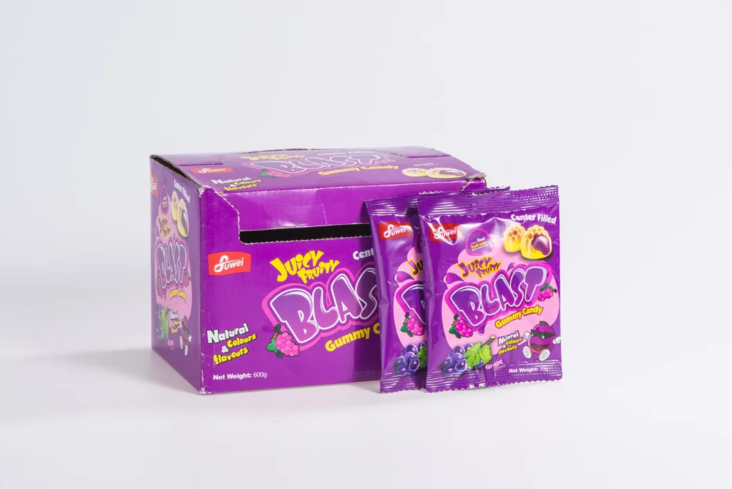 Soft Chewy Fruit Snake 65% Fruit Juice Center Filled Gummy Candy