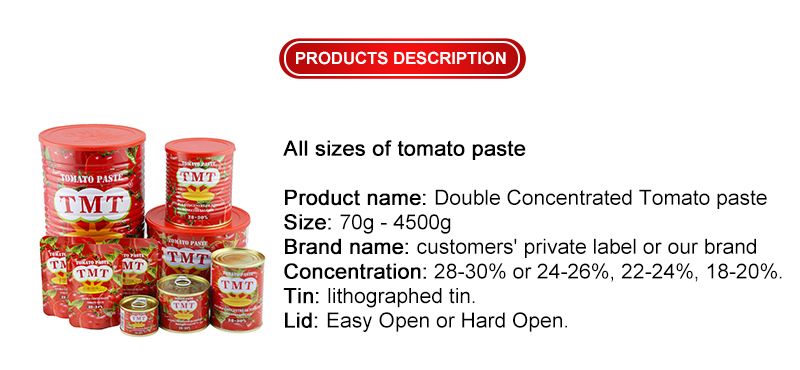 Tomato Paste for Uganda Tomato Sauce China Supplier Tomato Ketchup Sebo Brand 28-30% Concentration