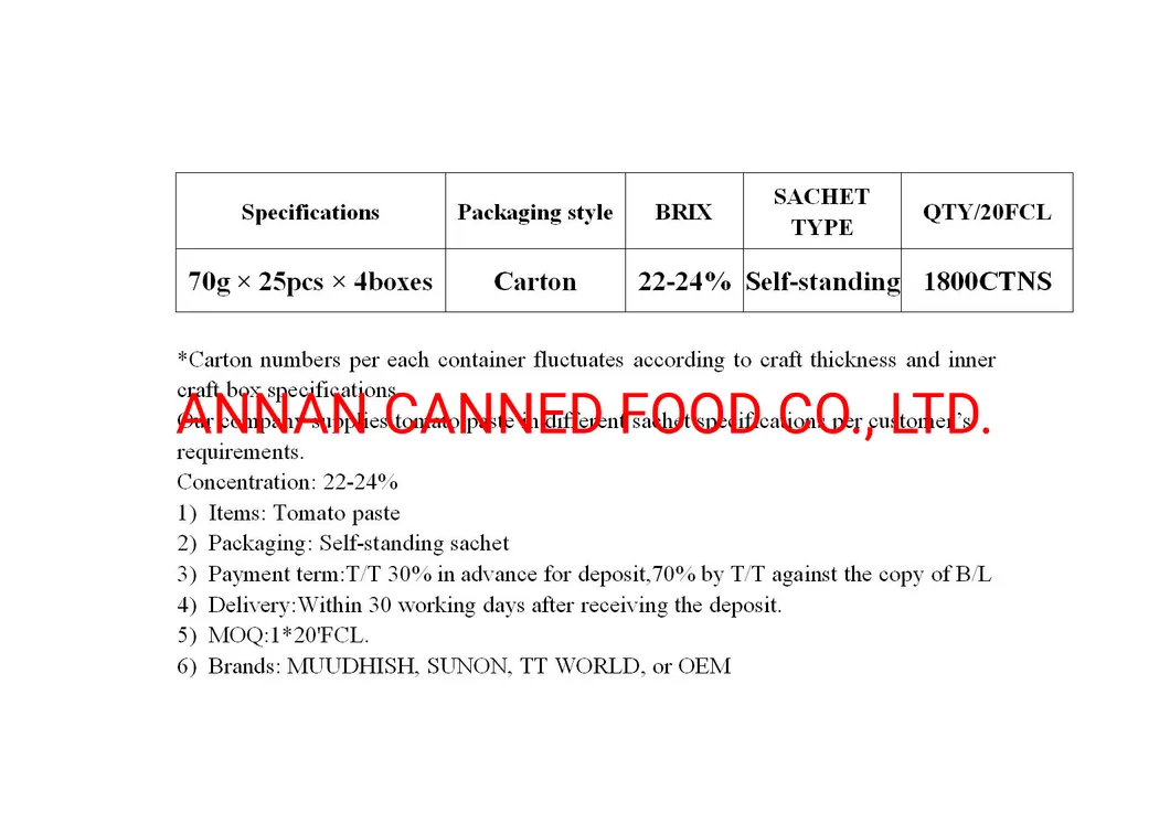 Tomato Paste in Self-Standing Pouch Irregular Shape, 70g, Muudhish Brand