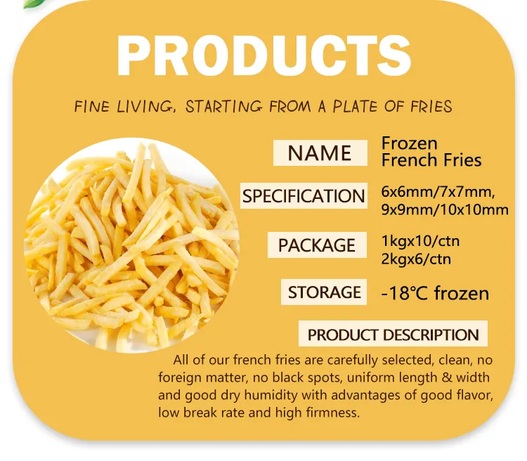 Wholesale Good Quality Flavored French Potato Fries IQF Frozen Hash Browns